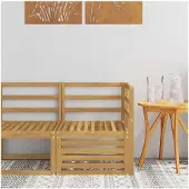 vidaXL Buitenhoekbank Massief Acacia Hout Wit 63 x 63 x 73 cm