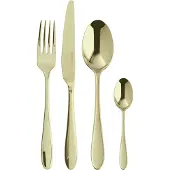Sambonet Velvet bestekset, roestvrij staal/PVD, champagnekleur, 24-delig. Artikelnummer: S0196-S00549-S0037, 52712P81