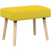 vidaXL Kanaalgeplooide Bank Licht Geel 60 x 40 x 45 cm Stof