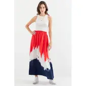 Big Dart Gradient Maxi Rok met Elastische Taille