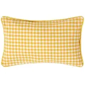 Homescapes Gingham katoenen kussenhoes 30 x 50 cm geel