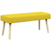 vidaXL Kanaalgeplooide Bank Licht Geel 110 x 40 x 46 cm Stof