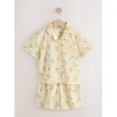 Next - Meisjes - Korte pyjama met doorlopende knopen - Geel