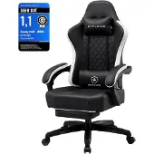 GTPLAYER - Gaming Stoel - Kunstleer met Federsitz en Voetensteun 150kg - Zwart