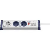 InterBaer 8110-002.01 Stekkerdoos 3-voudig Wit, Blauw Randaarde stekker 1 stuk(s)
