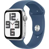 Apple Watch SE 2024 44mm Zilver Sportband S/M
