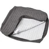 Homescapes velours zitkussenhoes 50x50x10 cm grijs, geschikt voor fauteuil zitkussens