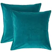 Homescapes fluwelen kussenhoes set van 2 in smaragdgroen, 40 x 40 cm
