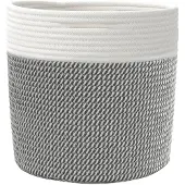 vidaXL Opbergmanden 2 st Ø 28x28 cm katoen grijs en wit