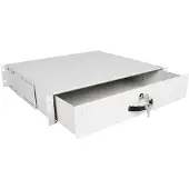 Roline 19-inch toetsenbordlade, 2 HE, 400 mm, afsluitbaar, grijs