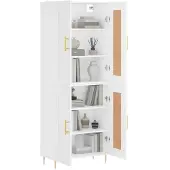 vidaXL Hoge kast 69,5x34x180 cm bewerkt hout wit