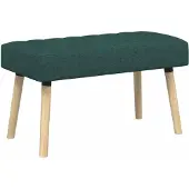 vidaXL Kanaalgeplooide Bank Donkergroen 80 x 40 x 46 cm Stof