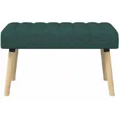 vidaXL Kanaalgeplooide Bank Donkergroen 80 x 40 x 46 cm Stof