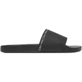 Calvin Klein Muiltjes 'Essential Repeat Logo Pool' zwart / wit