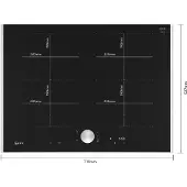 NEFF Refurbished | N 90 T67TTX4L0 - Flex Inductiekookplaat - Twist Pad bediening - Zwart