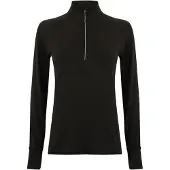 Tombo Langarm T-shirt 1/4 zip vrouw