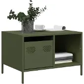 vidaXL Salontafel 68,5x50x43,5 cm koudgewalst staal olijfgroen
