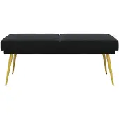 vidaXL Dubbel-laags bank Zwart 120 x 45 x 46 cm fluweel