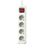 Silver 4-voudige Stekkerdoos met Schakelaar Silver Electronics Wit Afmeting 1,5 m