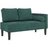 vidaXL Chaise longue met kussens fluweel donkergroen