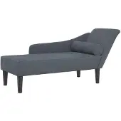 vidaXL Chaise longue met kussens fluweel donkergrijs