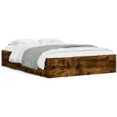 vidaXL Bedframe met lades bewerkt hout gerookt eikenkleurig 120x190 cm