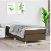 vidaXL Boxspring bed 90x190 cm stof donkerbruin