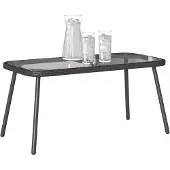 vidaXL Salontafel, zwart, 90 x 45 x 43 cm, polyrotan