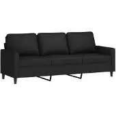 vidaXL Driezitsbank 180 cm fluweel zwart