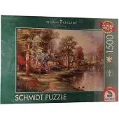 Schmidt 1500-delige puzzel van Schmidt Spiele, met het thema "Thomas Kinkade - Aan het meer", artikelnummer 57452