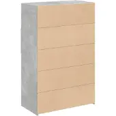vidaXL Hoge kast 80x42,5x124 cm bewerkt hout betongrijs