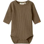 Lil´ Atelier BABY romper - bruin Jongens Stretchkatoen Ronde hals - maat 74