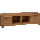 vidaXL - TV - Kast - 110 - x - 30 - x - 35 - cm - Naturel - Massief - Teakhout