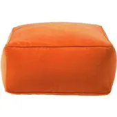 Homescapes fluwelen poef oranje – zitzak vierkant, 60x60x27 cm