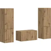 vidaXL Tv-meubelset 5 st Artisan Eiken Bewerkt hout