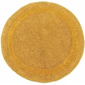 Homescapes ronde badmat mosterdgeel 80 cm gemaakt van 100% katoen
