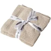 Homescapes Premium zeepdoekjes set van 2 beige 30x30cm, Egyptisch katoen 700g/m²