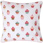 Homescapes Katoenen Cupcake Kussenhoes 60 x 60 cm