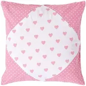 Homescapes Roze Hart Patchwork Kussenhoes 45x45cm