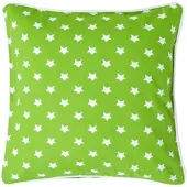 Homescapes Katoenen kussenhoes met sterren, groen, 45 x 45 cm