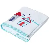 Homescapes strandhanddoek van puur katoen, wit en blauw