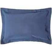Homescapes linnen kussensloop met opstaande naad - marineblauw, 48 x 74 cm