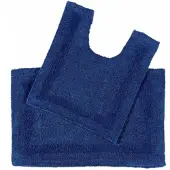 Homescapes 2 st. Badkamerset donkerblauw gemaakt van 100% katoen