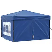 vidaXL Partytent inklapbaar met zijwanden 3x3 m blauw