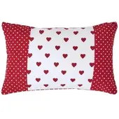 Homescapes Rood Hart Patchwork Kussenhoes 30x50cm