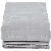 Homescapes Gewatteerde fluwelen deken lichtgrijs – sprei van katoenfluweel, 125 x 150 cm