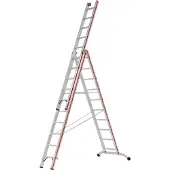 Hymer multifunctionele ladder met wandgeleiders, 3x10 treden/stappen