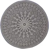 Homescapes Buitenkleed Rond Vloerkleed – Buitentapijt – Tuinkleed Tuinkleed – Tuintapijt – Omkeerbaar – Waterdicht & UV–bestendig – Gerecycled polypropyleen – "Mandala" – Zwart – ⌀170cm