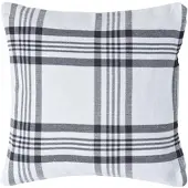 Homescapes Kussenhoes van zwart en wit tartan katoen 60 x 60 cm