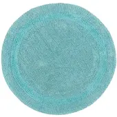 Homescapes Ronde Badmat aqua 80 cm gemaakt van 100% katoen